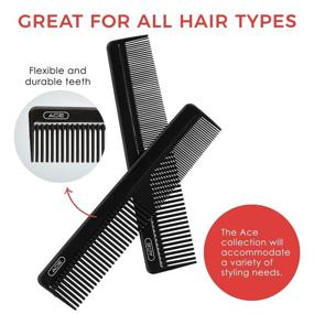 img 2 attached to Ace Hair Styling Comb - 7.5 Inch, Black - Ideal for All Hair Types - Fine Tooth Comb for Thin to Medium Hair