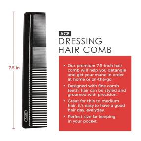 img 3 attached to Ace Hair Styling Comb - 7.5 Inch, Black - Ideal for All Hair Types - Fine Tooth Comb for Thin to Medium Hair