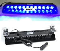 pacask 12 led windshield warning light 12w 12v dashboard interior car truck emergency strobe flash light (blue) logo