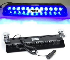 img 3 attached to PACASK 12 LED Windshield Warning Light 12W 12V Dashboard Interior Car Truck Emergency Strobe Flash Light (Blue)