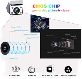 img 1 attached to 📷JPP Камера заднего вида со встроенной памятью: IP68 водонепроницаемая, 4 ИК светодиода ночного видения, широкий угол обзора, серебристого цвета.