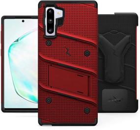 img 3 attached to 📱 ZIZO Bolt Series for Samsung Galaxy Note 10 Case: Advanced Military-Grade Protection with Kickstand, Belt Clip Holster, and Lanyard (Red/Black)