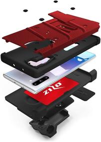 img 2 attached to 📱 ZIZO Bolt Series for Samsung Galaxy Note 10 Case: Advanced Military-Grade Protection with Kickstand, Belt Clip Holster, and Lanyard (Red/Black)