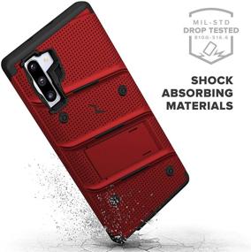 img 1 attached to 📱 ZIZO Bolt Series for Samsung Galaxy Note 10 Case: Advanced Military-Grade Protection with Kickstand, Belt Clip Holster, and Lanyard (Red/Black)