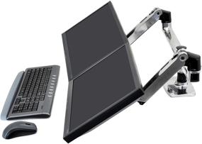 img 3 attached to Ergotron – LX Dual Monitor Arm: VESA Desk Mount for 2 Monitors Up to 27 Inches, 7 to 20 lbs Each – Polished Aluminum - Improve Your Workspace with Ergonomic Efficiency!