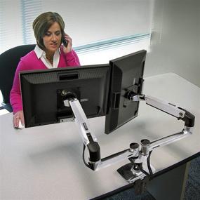 img 1 attached to Ergotron – LX Dual Monitor Arm: VESA Desk Mount for 2 Monitors Up to 27 Inches, 7 to 20 lbs Each – Polished Aluminum - Improve Your Workspace with Ergonomic Efficiency!