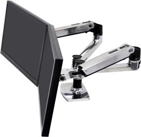 img 4 attached to Ergotron – LX Dual Monitor Arm: VESA Desk Mount for 2 Monitors Up to 27 Inches, 7 to 20 lbs Each – Polished Aluminum - Improve Your Workspace with Ergonomic Efficiency!