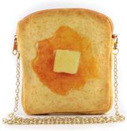 🥐 quirky and adorable qiming butter toast shoulder bag - must-have crossbody handbag for fashionable women logo