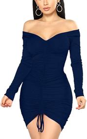 img 4 attached to XXTAXN Womens Elegant Sleeve Shoulder Women's Clothing in Dresses