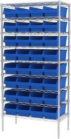 img 1 attached to 📦 Akro-Mils 30088 Plastic Nesting ShelfMax Storage Bin Box, 18x8x6 inches, Blue, Pack of 8