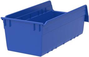 img 2 attached to 📦 Akro-Mils 30088 Plastic Nesting ShelfMax Storage Bin Box, 18x8x6 inches, Blue, Pack of 8