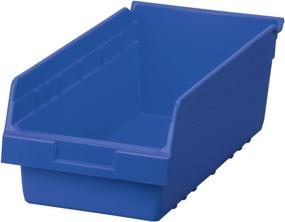 img 4 attached to 📦 Akro-Mils 30088 Plastic Nesting ShelfMax Storage Bin Box, 18x8x6 inches, Blue, Pack of 8