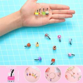 img 2 attached to 🥤 48-Piece Milk Tea Boba Charms Set - Glass Bottle Pendant with Fruit Earrings for DIY Crafts, Necklace, Jewelry, Keychain - 24 Styles Available