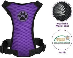 img 2 attached to 🐶 Lukovee Dog Safety Vest Harness with Seatbelt: Adjustable Pet Harnesses with Breathable Mesh & Vehicle Connector Strap for Car Travel