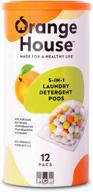 orange house laundry detergent pods 12 pacs: natural 5-in-1 solid pods with granule formula - efficient cleaning solution logo