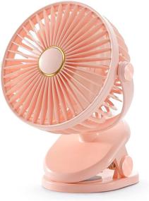 img 4 attached to 🌸 SmartDevil Clip on Fan: Portable 360° Rotation Desk Fan with Rechargeable Battery - Pink