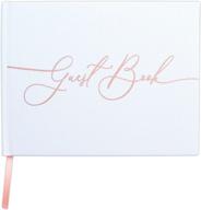 📘 chriz.z white textured wedding guest book with rose gold foil lettering - polaroid album, 100 pages logo