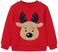 🦌 boys' reindeer sweatshirt: comfy cotton pullover sweater for stylish youngsters logo