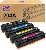 🖨️ halofox toner cartridge set for hp 204a cf510a cf511a cf512a cf513a pro mfp m180n m180nw m181fw m154a m154nw color pro printer, black cyan yellow magenta, 4-pack logo