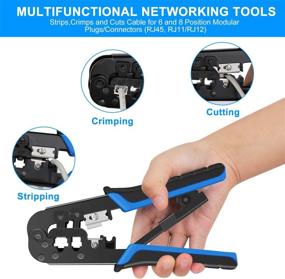 img 3 attached to 🔧 Complete RJ45 Crimping Tool Kit: Ethernet Crimp Tool Set with Connectors, Covers, Cable Tester, and Wire Stripper