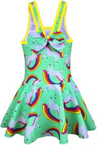 img 3 attached to KuKiee Rainbow Unicorn Swimsuit Swimwear Apparel & Accessories Baby Girls and Clothing