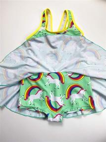 img 2 attached to KuKiee Rainbow Unicorn Swimsuit Swimwear Apparel & Accessories Baby Girls and Clothing