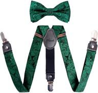 stylish boys paisley bow tie and suspenders set by alizeal: adjustable and pre-tied with clips logo