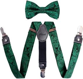 img 4 attached to Stylish Boys Paisley Bow Tie and Suspenders Set by Alizeal: Adjustable and Pre-tied with Clips