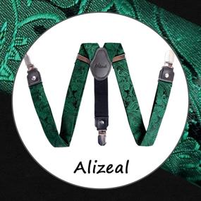 img 2 attached to Stylish Boys Paisley Bow Tie and Suspenders Set by Alizeal: Adjustable and Pre-tied with Clips