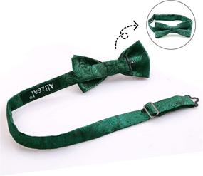 img 3 attached to Stylish Boys Paisley Bow Tie and Suspenders Set by Alizeal: Adjustable and Pre-tied with Clips