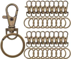img 4 attached to 🔑 Набор карабинов BronaGrand Bronze Lobster Claw - 30 вращающихся карабинов и 30 ключей для изготовления ремесел и DIY