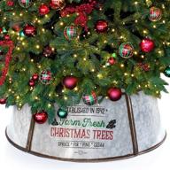 🎄 enhance your holiday decor with the kibaga farmhouse christmas tree collar - authentic easy set up 30&#34; tree ring - beautiful rustic tree skirt логотип