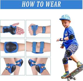 img 1 attached to 🛹 Anikea Kids Protective Gear Set - Knee Pads Elbow Pads Wrist Guards for Bike, Roller Skating, Skateboarding, Inline Skating, Hoverboarding