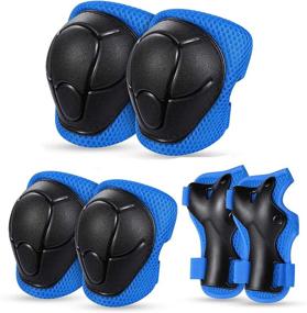 img 4 attached to 🛹 Anikea Kids Protective Gear Set - Knee Pads Elbow Pads Wrist Guards for Bike, Roller Skating, Skateboarding, Inline Skating, Hoverboarding