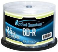 📀 50-disc spindle of optical quantum 25 gb 4x blu-ray single layer recordable discs with bd-r logo top logo