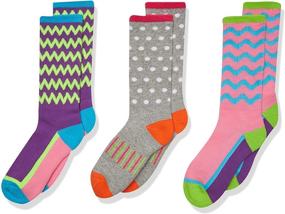 img 4 attached to Jefferies Socks Little Girls' Sporty Half Cushion Crew Socks - 3 Pairs Pack