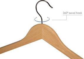 img 3 attached to 👕 Classic Natural Wood Shirt Hangers - Topline (10-Pack)