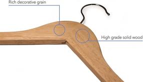 img 2 attached to 👕 Classic Natural Wood Shirt Hangers - Topline (10-Pack)