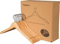 👕 classic natural wood shirt hangers - topline (10-pack) логотип