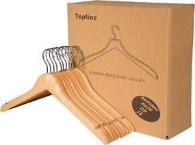 img 4 attached to 👕 Classic Natural Wood Shirt Hangers - Topline (10-Pack)