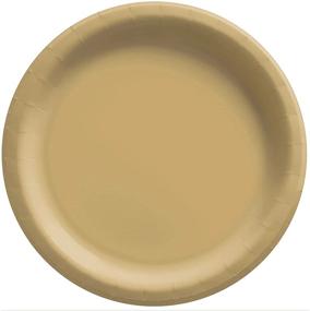 img 2 attached to 🍽️ Amscan 650011.19 Gold Round Paper Plates Big Party Pack - Stylish and Practical 8 1/2" Plates (50ct)