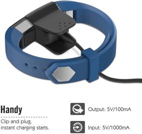 img 2 attached to 🔌 Зарядное устройство MoKo с кнопкой сброса - cовместимо с Fitbit Alta HR, USB кабель для зарядки, подставка-док, длина кабеля 1,8 фута (550 мм), черное исполнение - вариант замены