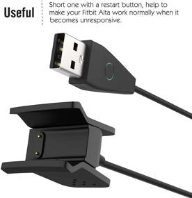 img 1 attached to 🔌 Зарядное устройство MoKo с кнопкой сброса - cовместимо с Fitbit Alta HR, USB кабель для зарядки, подставка-док, длина кабеля 1,8 фута (550 мм), черное исполнение - вариант замены