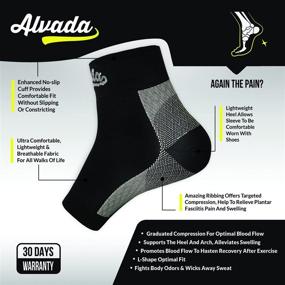 img 3 attached to 🧦 Alvada Compression Socks Foot Sleeves - Plantar Fasciitis Support with Comfortable Arch Support - Rapid Pain Relief, Minimized Soreness, Accelerated Recovery - 1 Pair