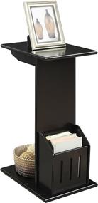 img 2 attached to 🔲 Convenience Concepts Designs2Go Abby C-End Table for Magazine Storage - Sleek Black Finish