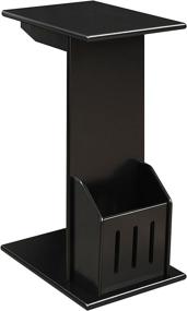 img 4 attached to 🔲 Convenience Concepts Designs2Go Abby C-End Table for Magazine Storage - Sleek Black Finish