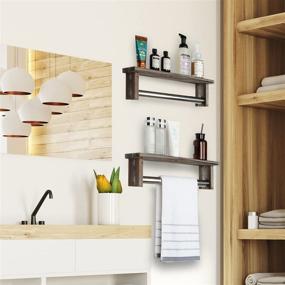 img 3 attached to 🛁 Enhance Your Bathroom with J JACKCUBE DESIGN Rustic Towel Rack Shelf Set - MK608AA: Ideal for Organizing and Beautifying Your Space