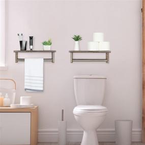 img 1 attached to 🛁 Enhance Your Bathroom with J JACKCUBE DESIGN Rustic Towel Rack Shelf Set - MK608AA: Ideal for Organizing and Beautifying Your Space