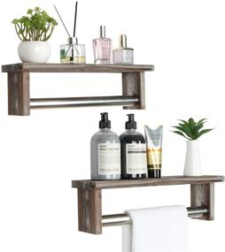 img 4 attached to 🛁 Enhance Your Bathroom with J JACKCUBE DESIGN Rustic Towel Rack Shelf Set - MK608AA: Ideal for Organizing and Beautifying Your Space