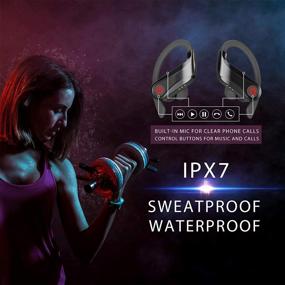 img 2 attached to 🎧 Ultimate Wireless Earbuds Sport: Secure Fit, 50 Hrs Playtime, HD Stereo, Bluetooth 5.0, IPX7 Sweatproof, Mic - Perfect for Running, Gym, and Exercise